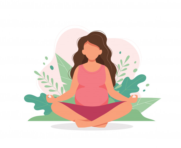 کلینیک روانشناسی آرام اندیش pregnant woman doing yoga with leaves 113065 404 بارداری و سلامت روان Image of pregnant woman doing yoga with leaves 113065 404